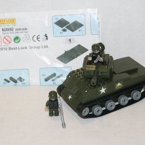 Best Lock WW2 Sherman Tank Lego Style Building Block Set